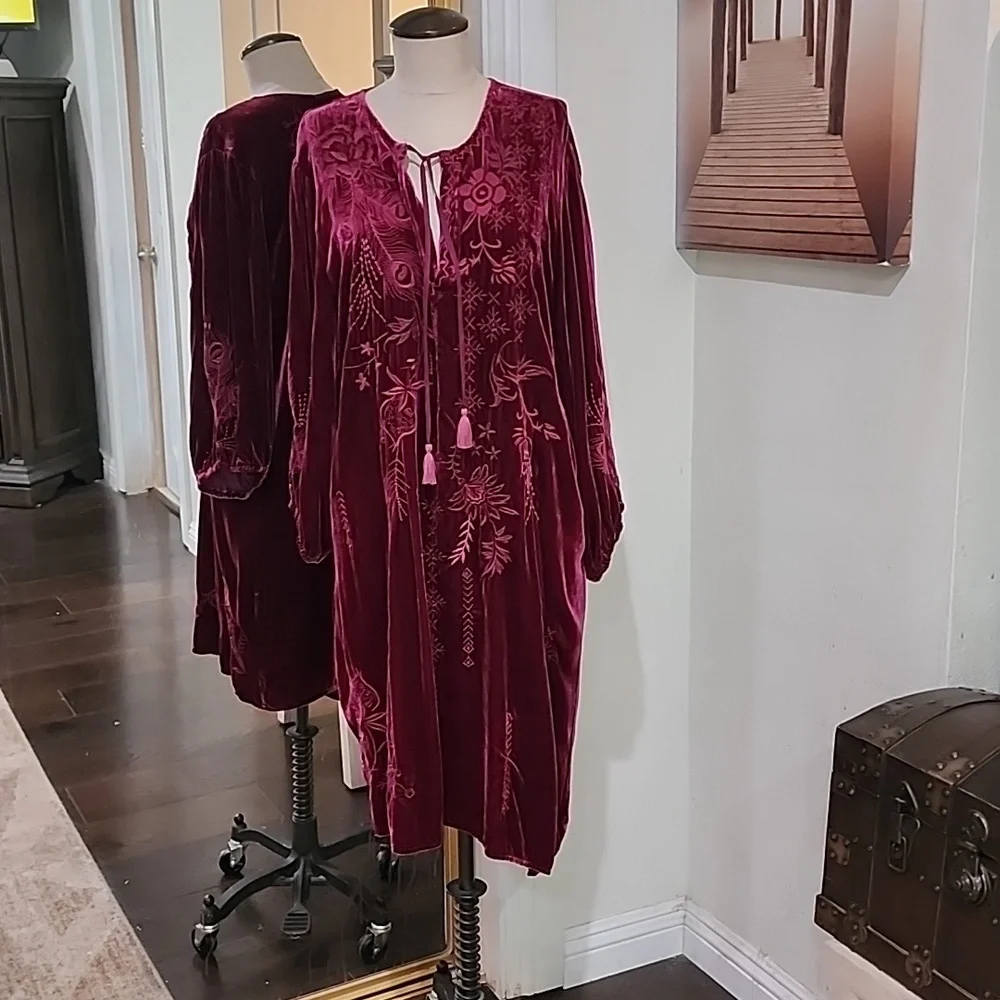 NWT JOHNNY WAS VELVET DRESS SIZE XL - Picture 7 of 10